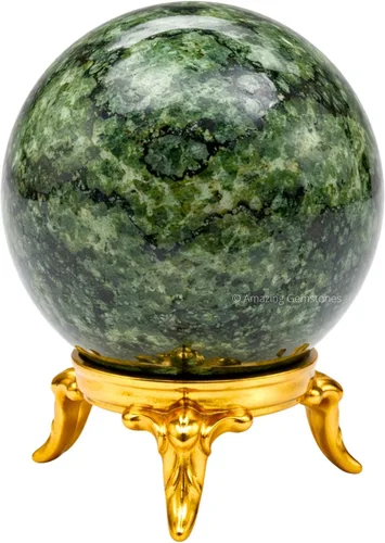 Vista 68 de Amazing Gemstone Bola de cristal de Amazonita con soporte, bolas de meditación de esfera de cristal de 2 pulgadas para brujería y bolas decorativas
