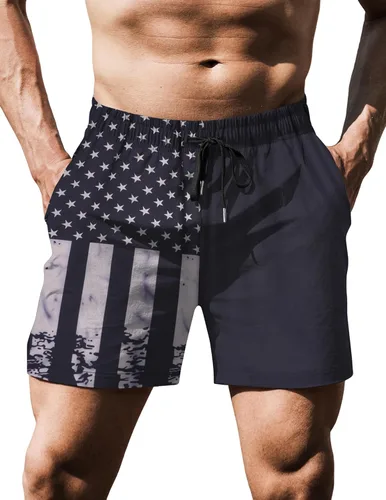 Vista 26 de COOFANDY Pantalones cortos deportivos para correr para hombre de 5 pulgadas, paquete de 2 pantalones cortos de entrenamiento para gimnasio