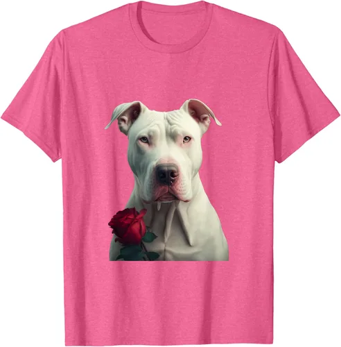 Vista 28 de Dogo Argentino Valentines Day Camiseta, Negro