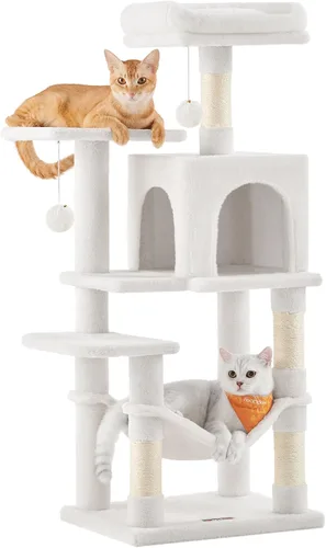 Vista 26 de Feandrea Cat Tree, 59.5-Inch Tall Cat Tower, Multi-Level Condo, Smoky Gray Gris ahumado (Smoky Gray)