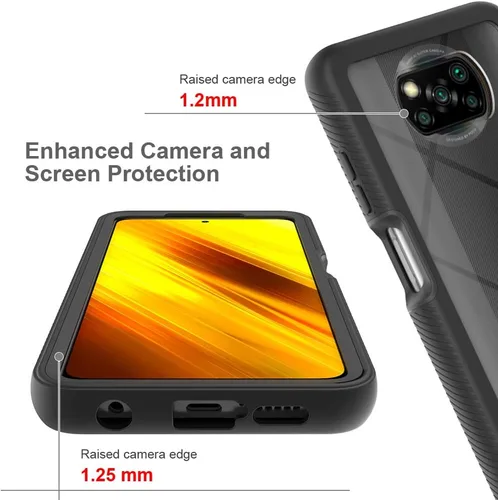 Vista 3 de Funda compatible con Xiaomi Poco X3 NFC, compatible con Xiaomi Poco X3 Pro/Poco X3 Case 2 en 1 Funda protectora de doble capa para teléfono