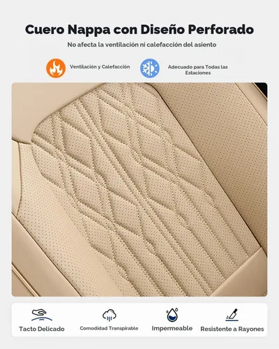 Vista 8 de Huidasource Juego completo de fundas de asiento de automóvil, funda de asiento de cuero transpirable para la mayoría de automóviles, SUV