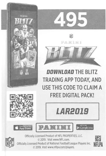 Vista 2 de 2019 NFL Football Panini Album Sticker #495 Los Angeles Rams Logo Los Angeles Rams Foil (2 inches Wide X 2 1/4 Inch Tall Individual Album Sticker)