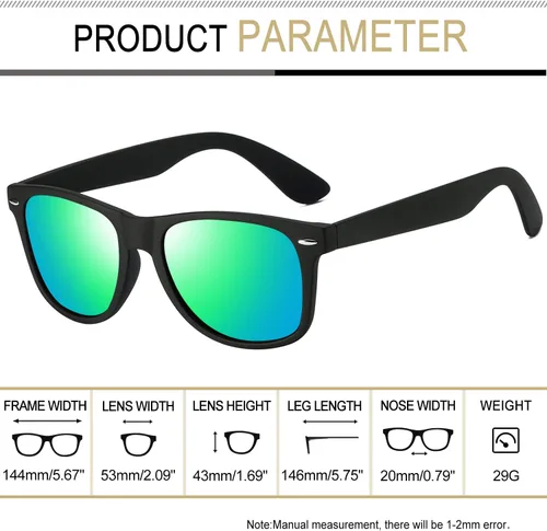 Vista 4 de Joopin Gafas de sol cuadradas polarizadas con protección UV para hombre y mujer