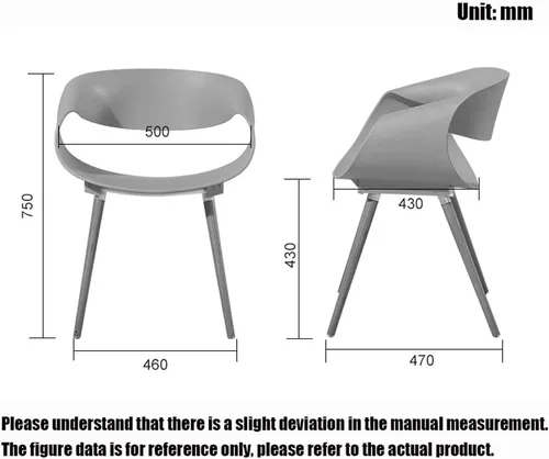 Vista 2 de Silla de comedor de cocina, muebles de comedor, sillas de comedor, sillas de comedor, silla moderna y simple de plástico PP, patas de haya, silla