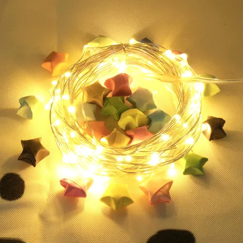 Vista 5 de Ehome Luces de Hadas, Luces de Hadas con Enchufe USB de 33 pies 100 LED Impermeables Luces de Cadena Cable de Cobre Luz de Cadena Decorativa