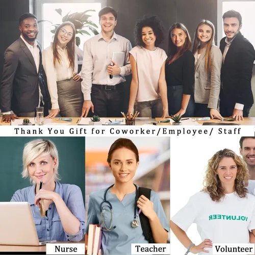 Vista 4 de Unittype 50 unidades de regalo de agradecimiento a los empleados, llaveros motivacionales, impresionantes llaveros de goma con cita inspiradora