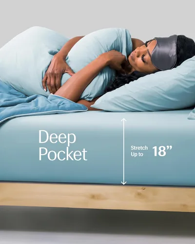 Vista 8 de REST Compre 2 OBTENGA 30 por ciento de descuento: Evercool Comforter Plus Paquete de sábana bajera con un 30% de descuento, en azul claro