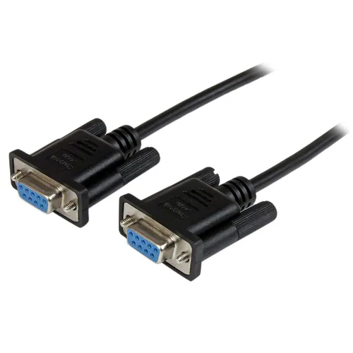 Vista 5 de StarTech Adaptador USB a serie RS232 de 1 puerto y cable de módem nulo DB9 RS232 de 6.6 ft negro serie F/F - DB9 hembra a hembra - Cable de módem