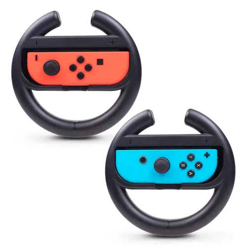 Vista 2 de Advanctech Nintendo Switch Racing Steering Wheels Grip for Joy-Con Controllers, Set of 2