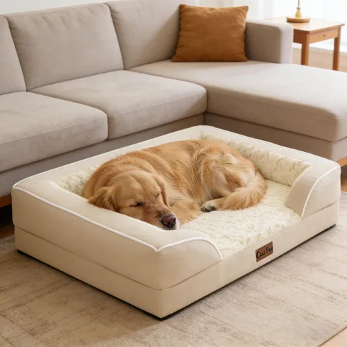 Vista 10 de Camas ortopédicas para perros grandes, cama de espuma viscoelástica impermeable para mascotas grandes con lados 89x56 cm, sofá para perros grandes