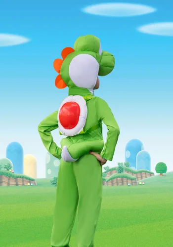 Vista 2 de Disfraz Deluxe de Yoshi de Super Mario Brothers para Niños Multicolor