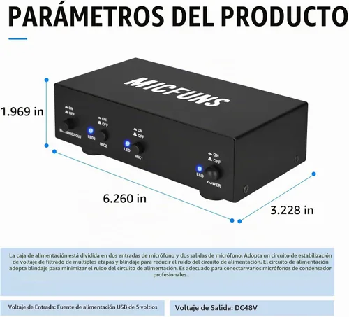 Vista 2 de MC2 Fuente de alimentación Phantom de 2 canales 48V