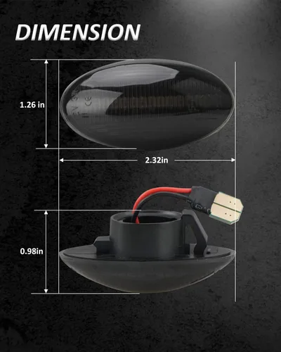 Vista 6 de Ensamble de luz de marcador lateral Bestview compatible para MINI Cooper R50 R52 R53 2002-2006, luces de señal de giro intermitentes secuenciales