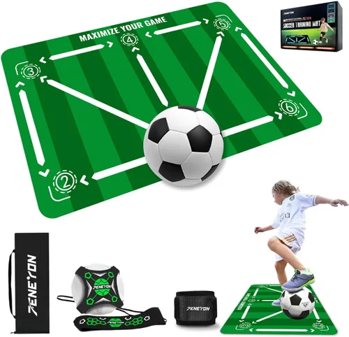 Vista 8 de Soccer Training Mat, Soccer Training Equipment, Soccer Gifts for Boys 8-12