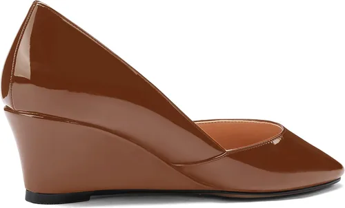 Vista 5 de MODENCOCO Zapatos de tacón bajo con cuña de tacón bajo para mujer, con puntera cuadrada, 2 pulgadas
