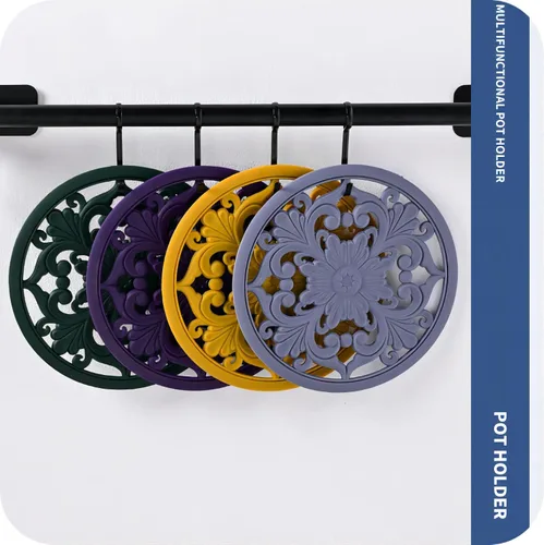 Vista 4 de Salvamanteles de silicona para platos calientes, mesa, encimera, antideslizantes, resistentes al calor, salvamanteles modernos para tetera