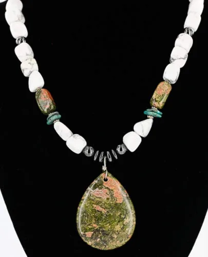 Vista 3 de $180Tag Collar nativo americano de plata navajo turquesa blanca certificada 371105449739 Hecho por Loma Siiva, Metal Piedra, turquesa estabilizada