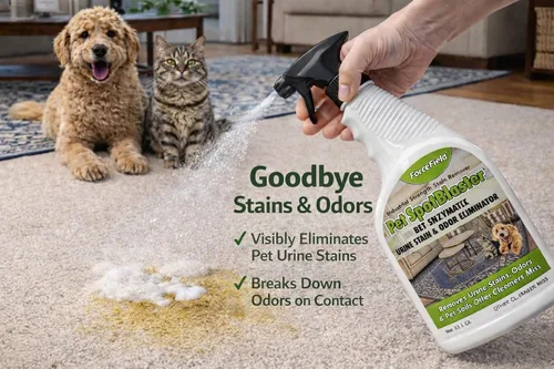 Vista 4 de ForceField® Pet SpotBlaster - Eliminador de manchas y olores de orina bio-enzimático, 32 onzas