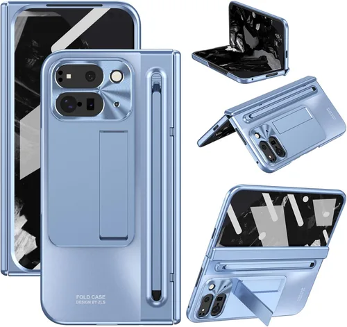 Vista 10 de Miimall Funda plegable para Google Pixel 10 Pro con soporte para bolígrafo y bolígrafo, funda para Google Pixel Fold 10, protector de pantalla