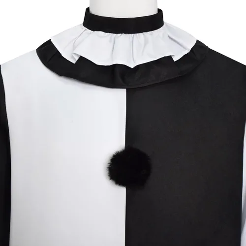 Vista 6 de HAIRXR Disfraz de payaso asesino terrifier para adultos y niños, overol de cosplay de payaso, traje para la cabeza para Halloween (hombre, talla XS)