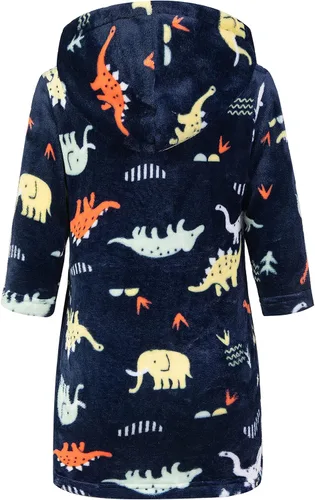 Vista 2 de Pijama de bata de baño con capucha de dibujos animados para niños pequeños y niñas