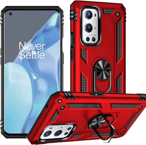 Vista 9 de ADDIT OnePlus 9 Pro - Funda para OnePlus 9 Pro, con anillo de soporte, soporte ajustable, grado militar, protección resistente, a prueba de golpes