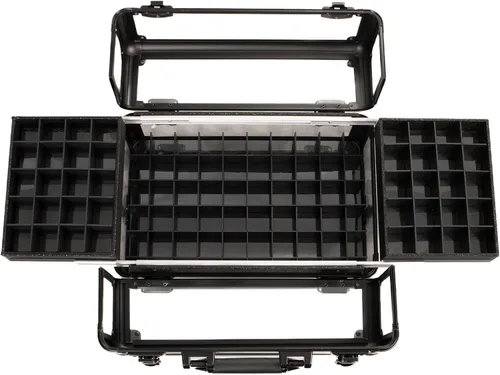 Vista 5 de Ver Beauty Art Craft - Bandeja blindada fácil de deslizar, caja de herramientas de almacenamiento con soporte para base, acrílico negro