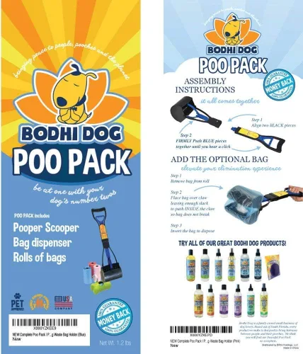 Vista 4 de Bodhi Dog Paquete completo de caca azul + bolsas biodegradables para recogedor de excrementos