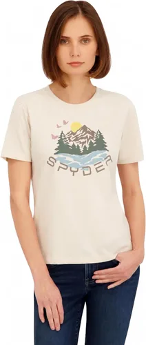 Vista 5 de Spyder Camiseta de manga corta con estampado Mountain Sunset para mujer Orquídea