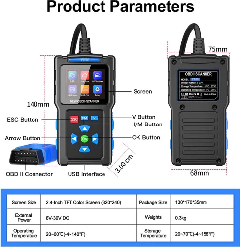 Vista 5 de obd2 Escáner Herramienta de Diagnóstico Accesorios de Coche Lector de Código de Motor con Reinicio para Coches Herramientas de Escaneo Profesionales