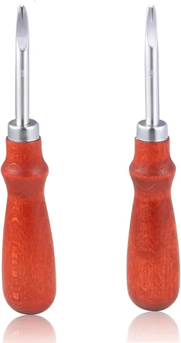 Vista 6 de Juego de herramientas de biselado de borde de cuero, biselador de borde de cuero de boca ancha, biselador de borde de cuero con mango de madera