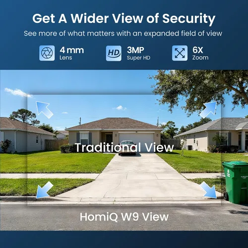 Vista 6 de Cámara de seguridad para ventana HOMIQ LIFE 3MP 2K, cámaras WiFi interiores 2.4GHz/5GHz con visión nocturna a color AI Colorvue, detección
