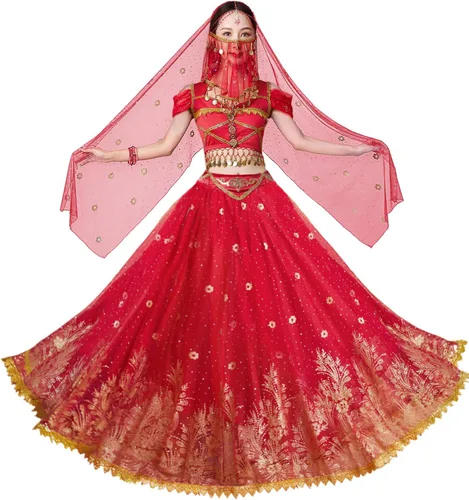 Vista 14 de Disfraces de princesa jazmín para mujer, disfraz de Aladdin para Halloween, cosplay, traje de danza del vientre