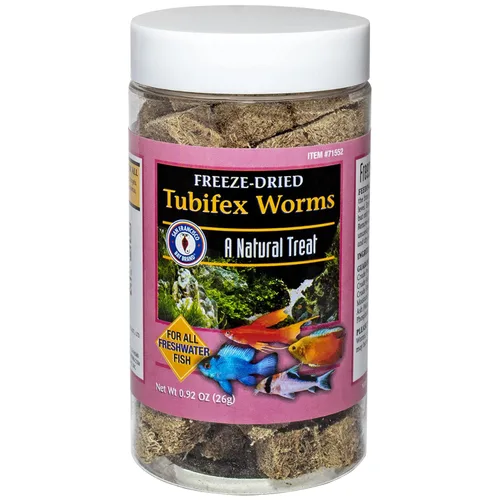 Vista 2 de San Francisco Bay Brand Alimento liofilizado para peces Tubifex Worms – Todo natural con alto contenido de proteínas para peces de agua dulce