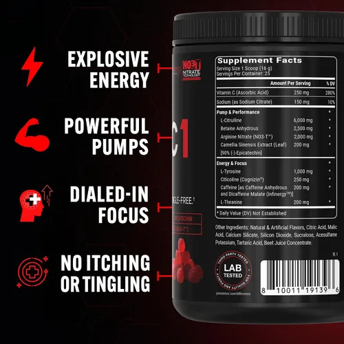 Vista 5 de PEScience Prolific-1 - Polvo de pre-entrenamiento, caramelo rojo Razz, 25