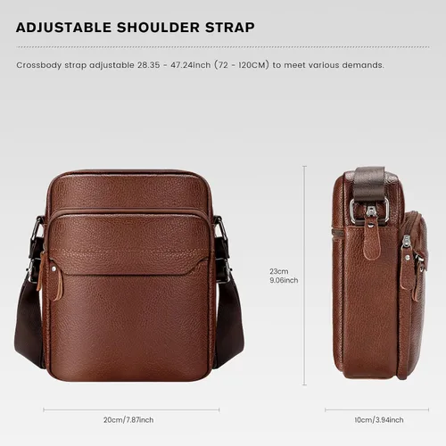 Vista 3 de molshine Sling - Mochila bandolera de cuero genuino para hombres y mujeres, mochila vintage para ciclismo