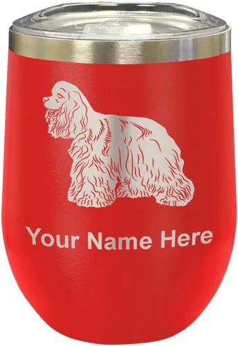 Vista 32 de LaserGram Vaso de vino de acero inoxidable de doble pared, grabado personalizado incluido (negro)
