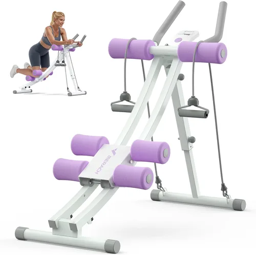 Vista 10 de MERACH Ab Machine, Adjustable Dual Track Ab Trainer, Ab Workout Equipment Ergonomic Arc Track for Better Abs, Foldable Workout Machine for Full
