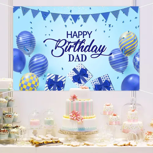 Vista 6 de Cartel de fondo de feliz cumpleaños para papá, fondo de fiesta de cumpleaños de padre y hombre, decoración de fondo de fotografía de cumpleaños