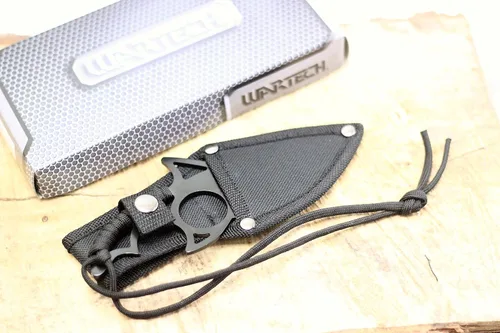 Vista 2 de Wartech HWT232 Cuchillo de caza de hoja fija de tiburón de espiga completa de 6 pulgadas con funda de nylon