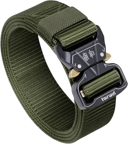 Vista 14 de FAIRWIN Cinturón Táctico, Estilo Militar Webbing Riggers Web Gun Belt con Hebilla de Metal de Liberación Rápida de Servicio Pesado