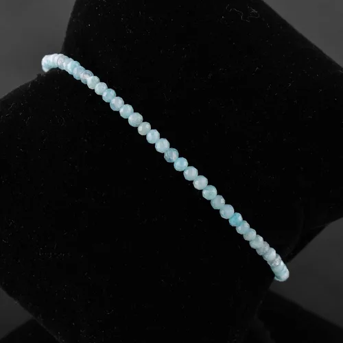 Vista 22 de Natural Gemstone Micro Beads Dainty Bangle Bracelet, Handmade Birthstone Jewelry, Healing Chakra Crystals, Silver Plated 8 inch, Birthday Gift for