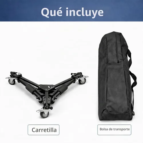 Vista 6 de Elite Series - Trípode universal profesional con ruedas de bloqueo y bloqueo de un solo paso para todas las cámaras y videocámaras y un paño