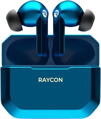 Vista 3 de Raycon Los auriculares inalámbricos Bluetooth para juegos con micrófono integrado, baja latencia, 31 horas de batería, funda de carga