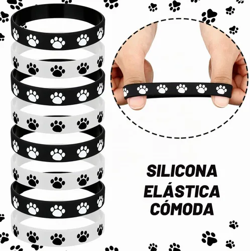 Vista 3 de Funtery Pulsera de silicona con estampado de patas, 100