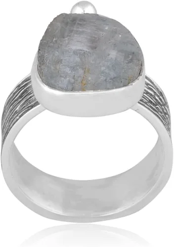 Vista 16 de Anillo trenzado de plata esterlina 925 con piedras preciosas crudas para mujer, joyería hecha a mano