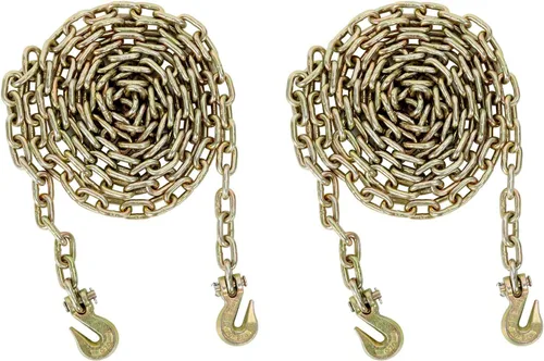 Vista 12 de Cadena de remolque G70 de 3/8 pulgadas x 20 pies, cadena de amarre para camión de cama plana, 1 unidad