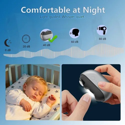 Vista 4 de Cortaúñas eléctrico inteligente, 3 en 1, recortador de uñas automático, atrapador de polvo integrado, luz LED, cortaúñas eléctrico recargable