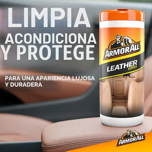 Vista 2 de Armor All - Limpiador interior de cuero, toallitas de limpieza para interiores de automóviles, 20